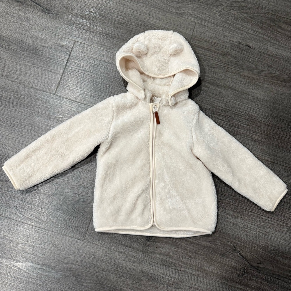 H&M Cream Fleece Jacket with Hood